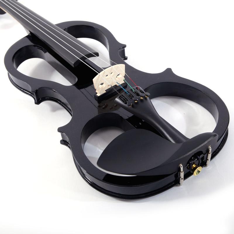 VINCIGO 4 4 Electric Silent Violin, Wood Violin with Case Bow Rosin Headphone Connecting Line V-0 Black Beginner Kit for Adults Teens