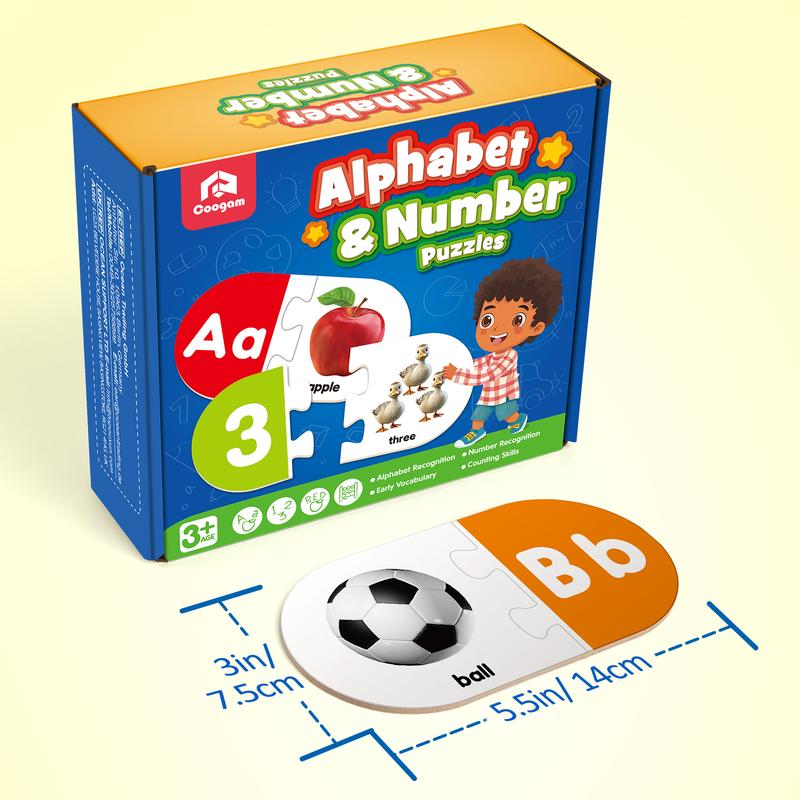 Alphabet Number Matching Cards, 36pcs Letter Number Sight Words Matching Game Learning Activities for Kids