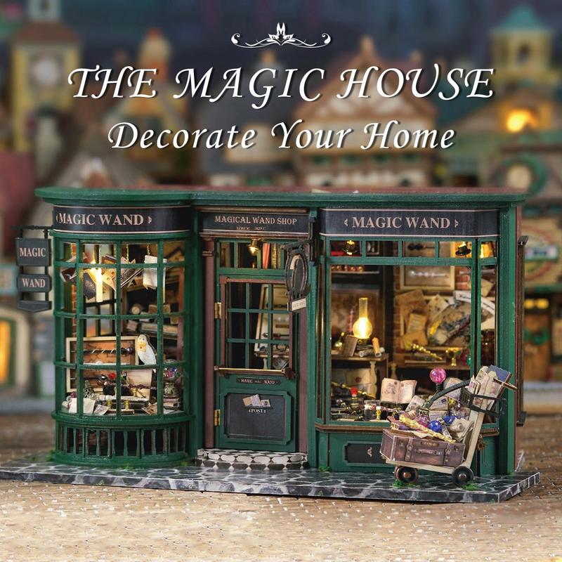 CUTEBEE DIY Miniature Dollhouse Kit, DIY Wooden Dollhouse Kit Miniature House Kit, Creative Room Idea（Magic House）