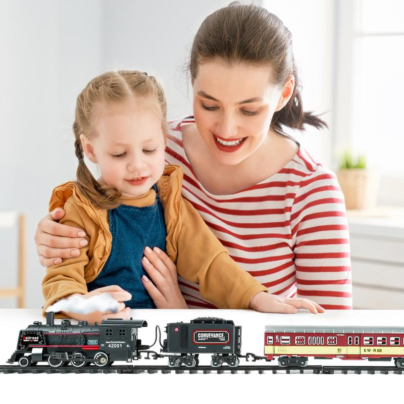 Christmas Remote Control Train, Christmas Gifts Train Toys for Boys with Smokes, Lights and Sound