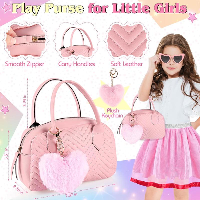 Christmas Play Purse for Little Girls Toddler, Little Girls Purse with Pretend Makeup, Princess Pretend Play Girls Toys with Handbag, Kids Toy Purse Birthday for Girls 3 4 5 6 7 8 Year Old