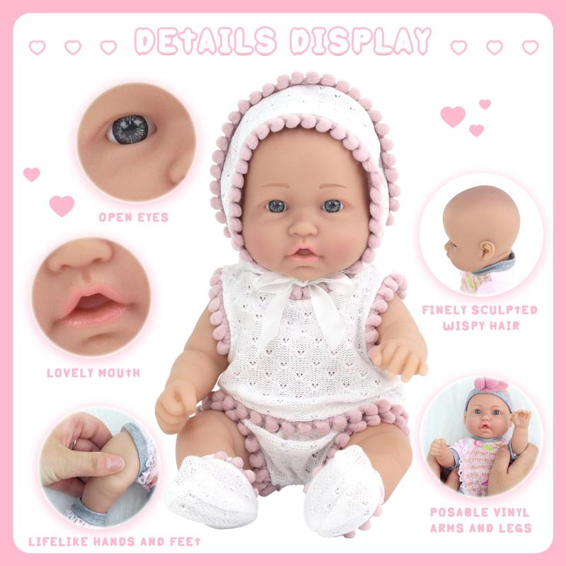 10 Inch Baby Doll with Doll Clothes and Accessories Set, Gift Set with 10