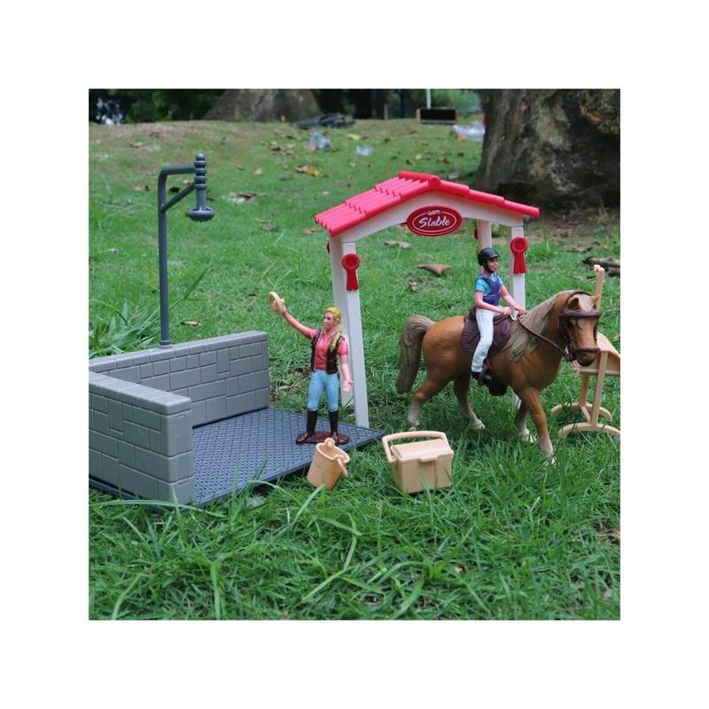 Christmas Decoration Farm Ranch Toys Stable Doll Playset Horse Club With Rider Stable Enclosure Horseback Riding Doll Animal Playset Gifts For Girls And Boys Christmas Day Gifts Children's Play House Toys