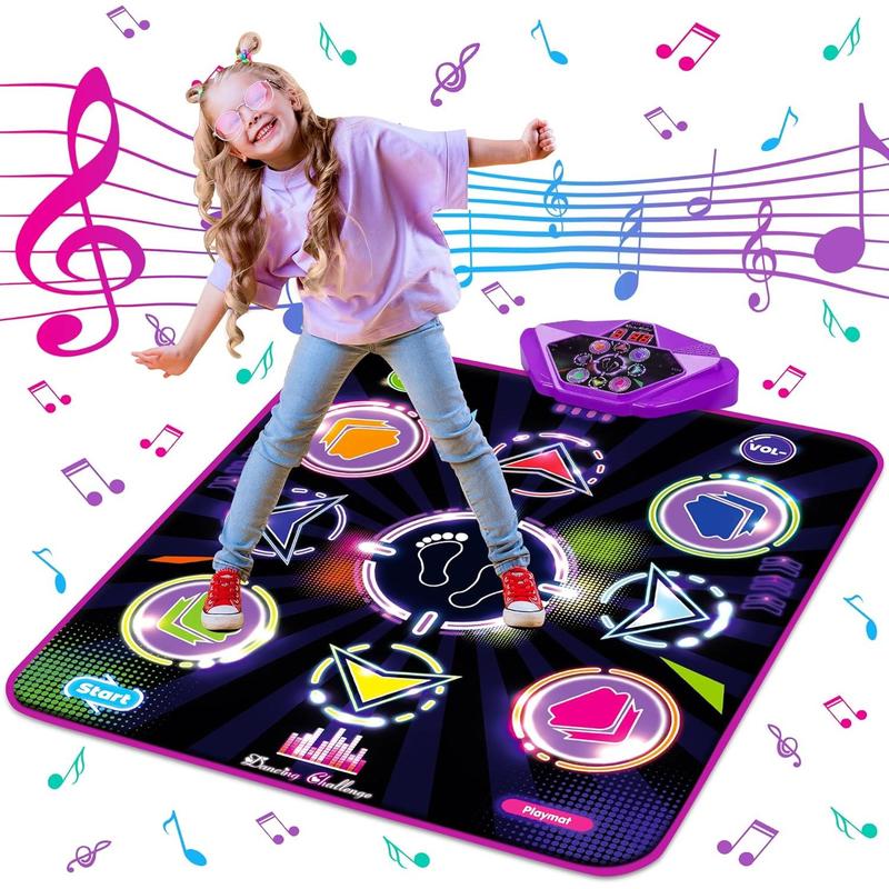 Dance Mat for Kids, Adjustable Volume, Built-in Music, 5 Game Modes, Dancing Game Pad for 3 4 5 6 7 8+ Year Old Girls Boys, Dance Toys Gifts, Perfect Xmas Birthday Gift