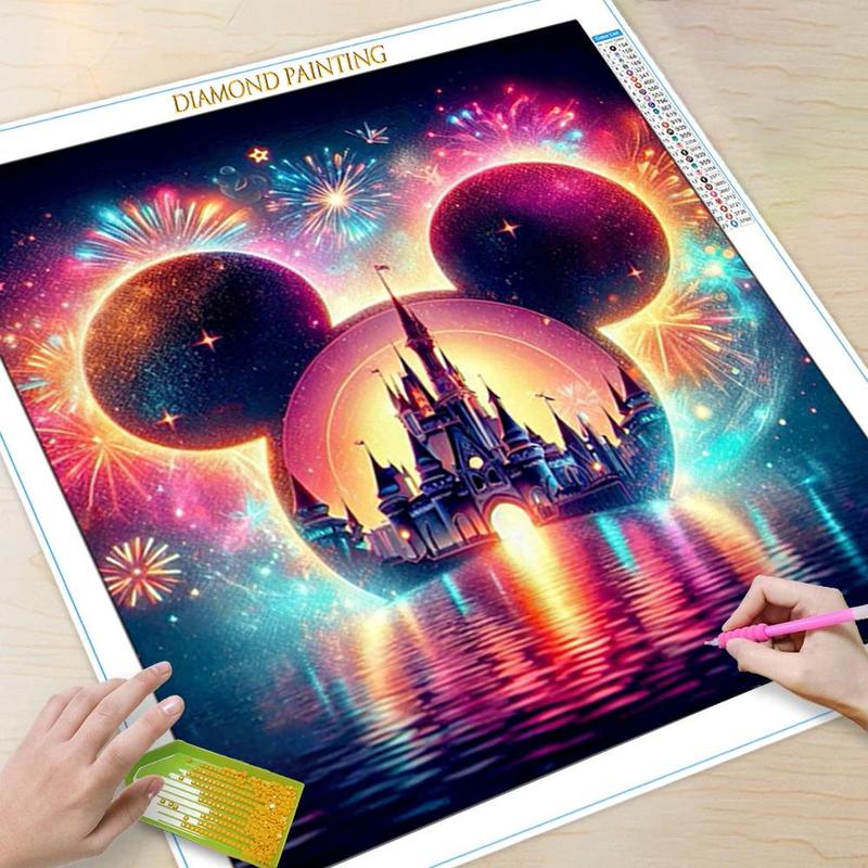 Castle Pattern Diamond Arts Colorful Painting Kit without Frame, DIY 5D Diamond Arts Crafts Kit, Wall Art Decorations for Home