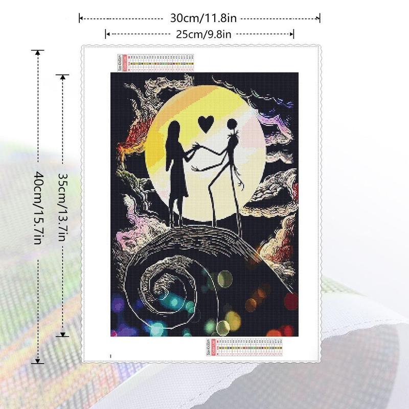 Cartoon Moon Pattern DIY Diamond Arts Painting Kit without Frame, Full Round Diamond Arts Painting Kit, Decor for Home