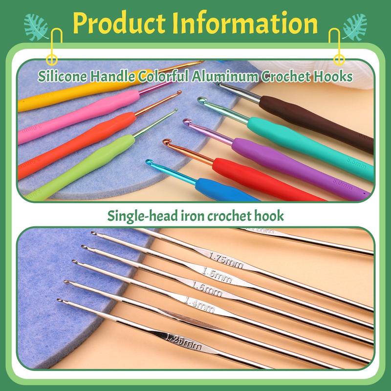 Knitting & Crochet Kit, 1 Set Knitting & Crochet Tool Set, DIY Knitting & Crochet Supplies, Crochet Supplies for Beginners, Handmade Knitting Supplies, Stocking Fillers Gift, Christmas Gift