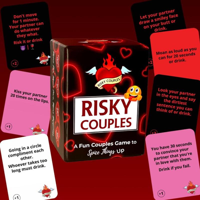 Fun Couples Game, 1 Set Romantic Anniversary & Valentine's Day Gifts, Spicy Dares & Questions Card Game, Gifts for Couple