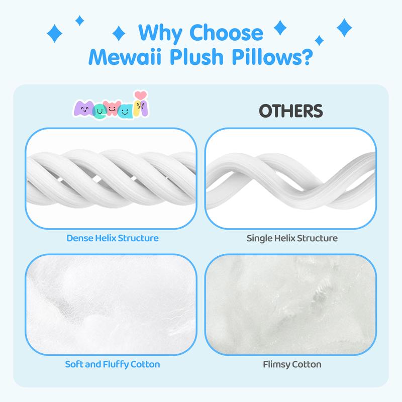 MeWaii  Plush Body Pillow, Blue cat  Stuffed Animals Kawaii Plushies Pillow Glow in The Dark Gift for Girls Boys, Birthday Gifts Halloween Christmas Gift for Girls Boys