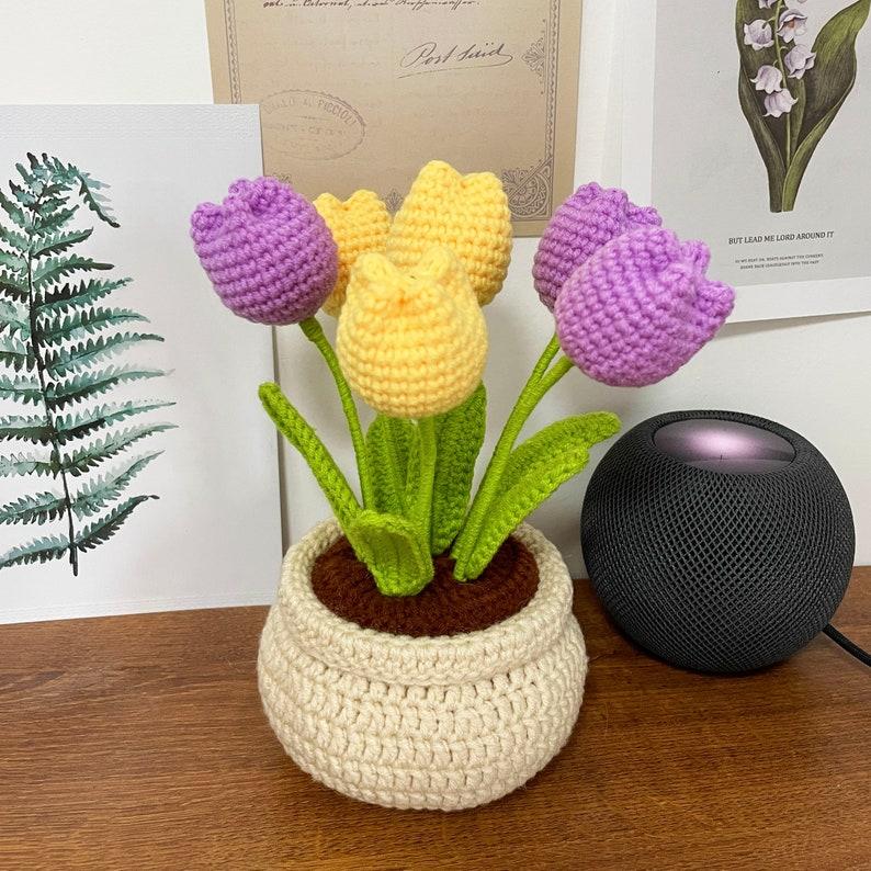 Tulip Flowerpot Crochet Pattern | Flower Bouquet  Crochet Pattern