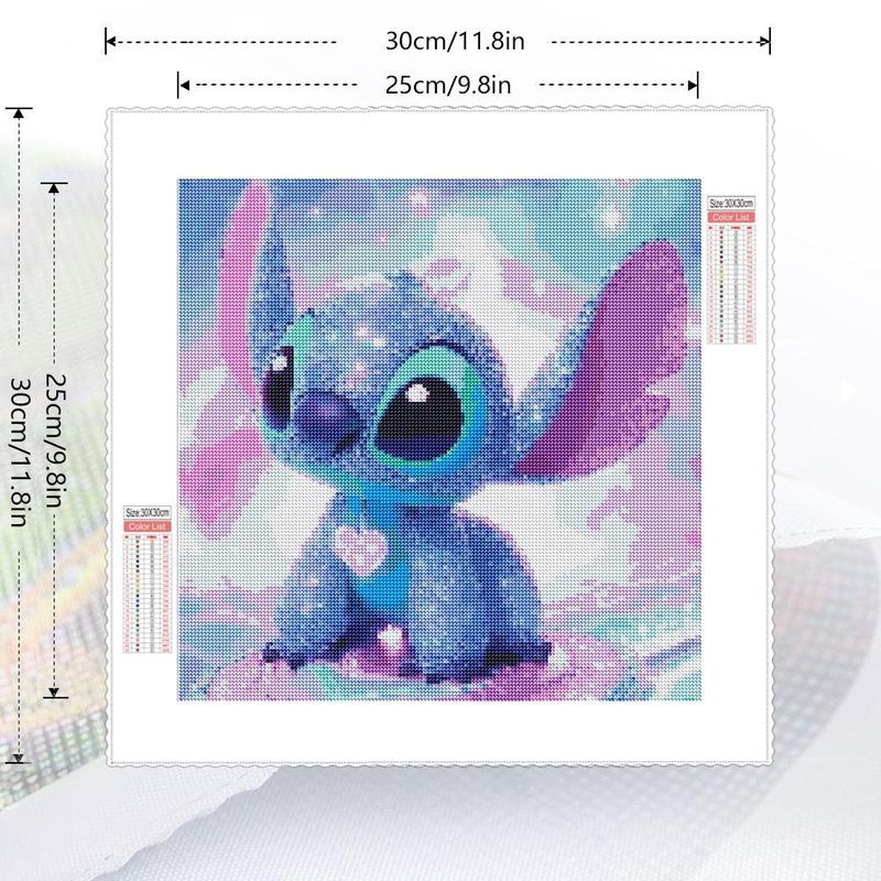 Stitch Pattern DIY Diamond Arts Colorful Painting Kit without Frame, DIY 5D Diamond Arts Colorful Painting Kit, Wall Art Decor for Home Bedroom