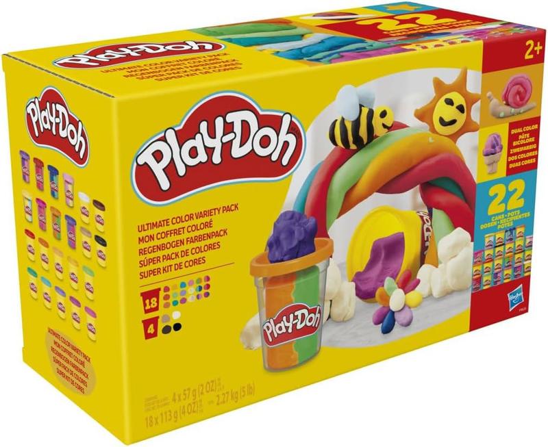 Play-Doh 22 Pack Ultimate Color Variety, Bulk Assorted Colors, 2 & 4 Ounce Modeling Compound Cans, Kids Arts & Crafts, Preschool Toys for 2 Year Old Girls & Boys & Up ( Exclusive)