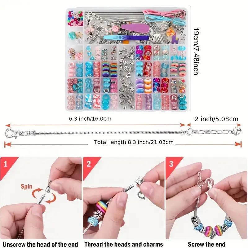 Creative Beads Charm Kit for Jewelry Making, 242pcs set DIY Fashion Handmade Beading Supplies with Storage Box, Birthday Gift for Women & Teenager, Christmas Gift