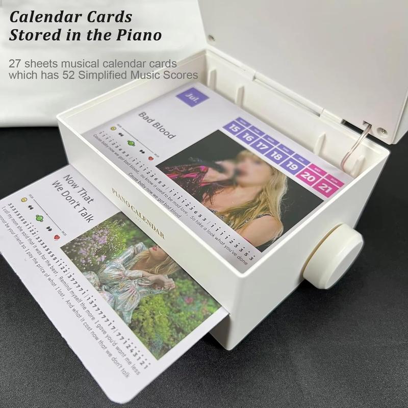 [BLACK FRIDAY]  Piano Calendar 2025 with Music Lyrics Mini Piano with 52 Sheet Music, 28 Cards, Christmas Advent Calendar for Fans, Family Gift