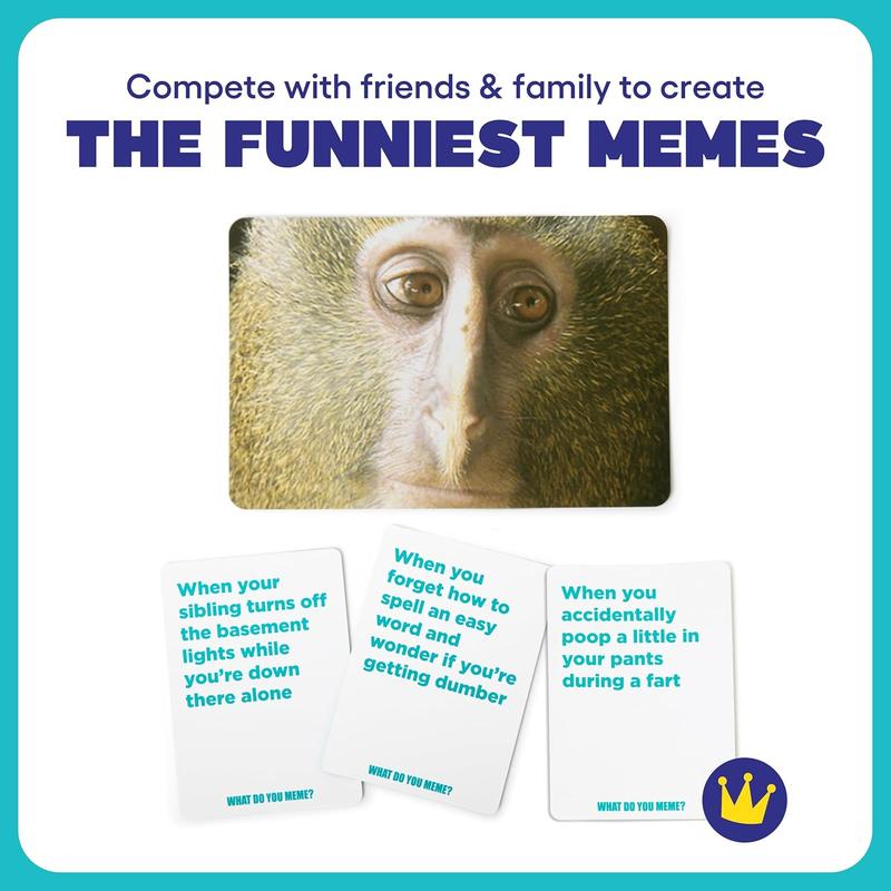 WHAT DO YOU MEME? Family Edition by Relatable, Popular Games for Kids 8+, Thanksgiving Day Games for All Ages, Great Fall Gift, Includes 300 Caption Cards and 65 Photo Cards