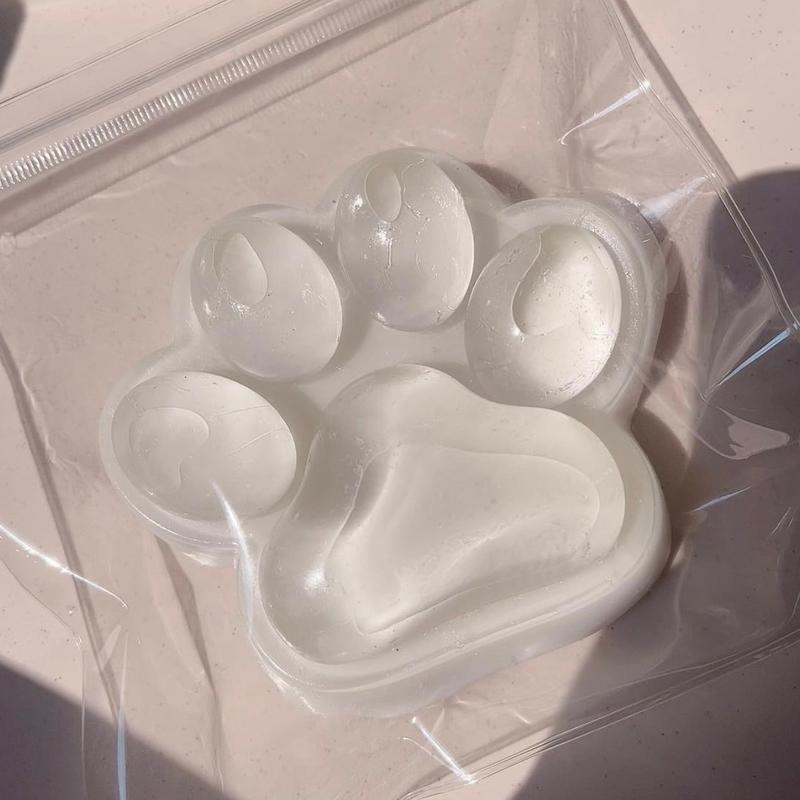  MOBECK 5” X-Large Cat Paw Taba Squishy Toy, Clear Cat Paw Squeeze Toys, Kitty Fidget Toy for Stress Relief, Pinch Toys Family Squishy for Adult Kids, Ultra Soft High Resilience Squishy Toys