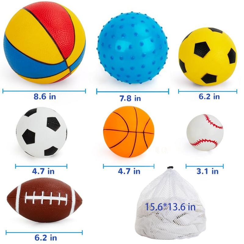 7 Pcs Balls for Kids, Versatile Play Sports Toys, Indoor Outdoor Sport Toys, Fun Balls Toys Gifts for Boys Girls