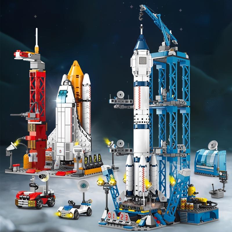 Space Shuttle Launch Center Lunar Lander Model Building Blocks Spacecraft Spaceport Model Rocket Building Blocks Building Toys Christmas Halloween Gift