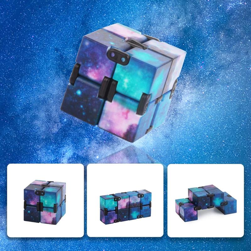 Fidget Infinity Cool Cube Toys, Hand Held Magic Cube Cool Stuff Gadgets Things Unique Birthday Gifts Boys Girls Kids Adults Stress Relief Sensory Toy Finger Christmas Stocking Stuff Gift Toys