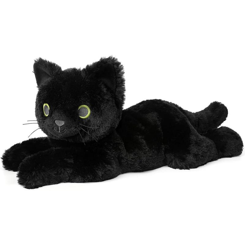 Black Cat Stuffed Animals, Microwavable Stuffed Animals Heating Pad for Cramps, Pain Stress Relief, Heatable & Coolable Lavender Scented Cat Plush Toys for Anxiety, Women & Kids Bedtime