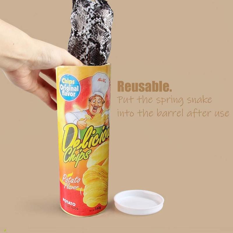 Prank Gifts for ,Magic Potato Chip Cans Fries Toys April Fool Day Halloween Party Decoration Fun Toys