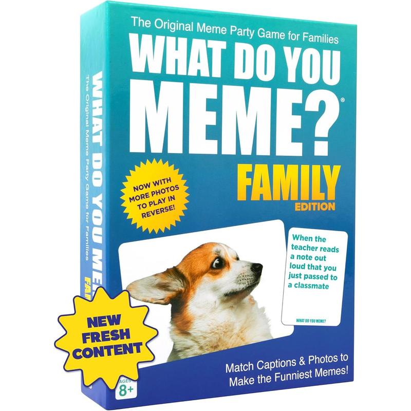 WHAT DO YOU MEME? Family Edition by Relatable, Popular Games for Kids 8+, Thanksgiving Day Games for All Ages, Great Fall Gift, Includes 300 Caption Cards and 65 Photo Cards