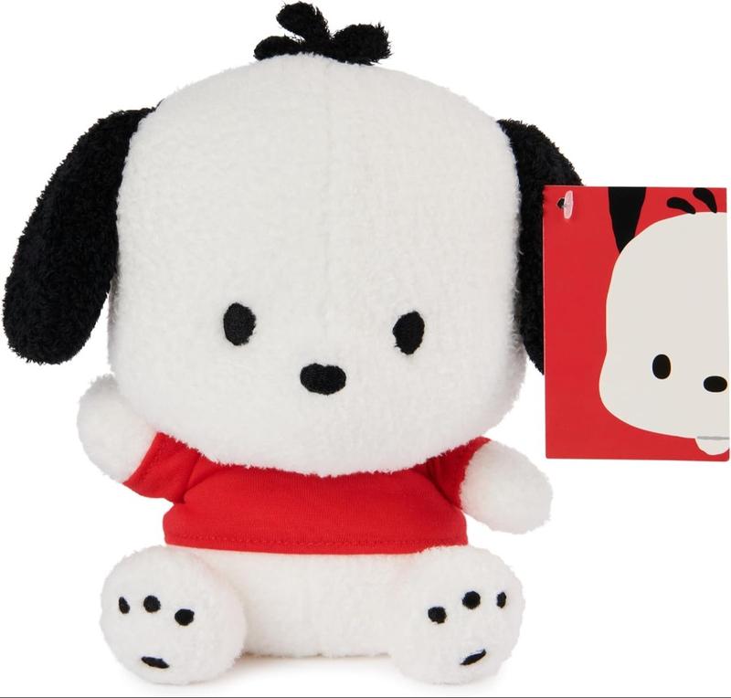 GUND Sanrio Pochacco Plush, Puppy Stuffed Animal for Ages 1 and Up, White Red, 6”