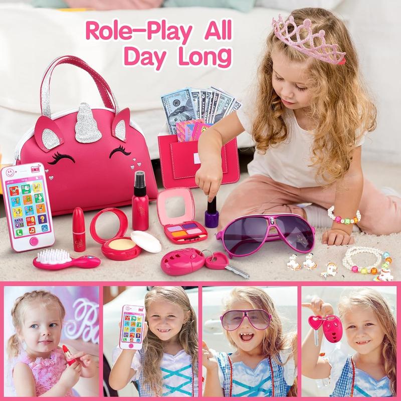 CHRISTMAS GIFT Girl Gifts Unicorn Pretend Makeup for Little Girls, Play Makeup for Kids 3-5, Fake Makeup Set Toys for 3 4 5 6 7 Year Old Girls, Toddler Makeup Kit with Fake Make up Toys Birthday Gifts