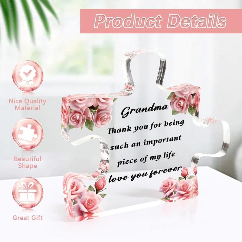 Grandma Gifts for Grandma for Grandmother Acrylic Puzzle Nana Gifts Best Grandma Grandma Birthday Gifts Great Grandma Gifts for Grandma Grandmom Nanny