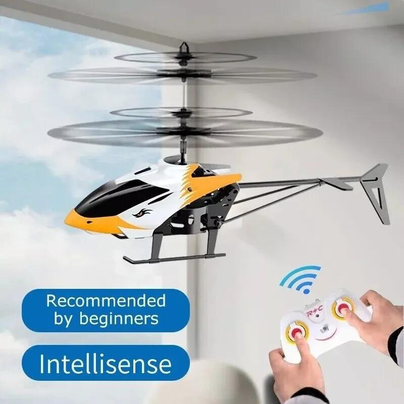 Remote Control Helicopter Mini Drone Rechargeable Aircraft Infrared Induction Toys For Kids video games latex free