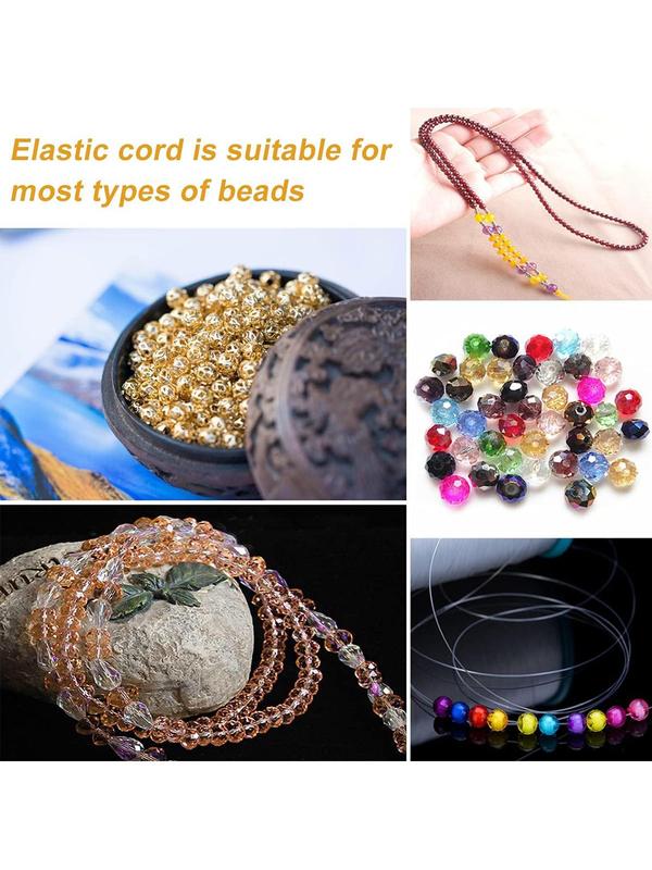 0.6 0.8 1mm 100M Transparent Elastic Cord, Elastic Beading Thread for Necklace & Bracelet & Keychain Making, Clear Thread Stretchy String for Jewelry Making