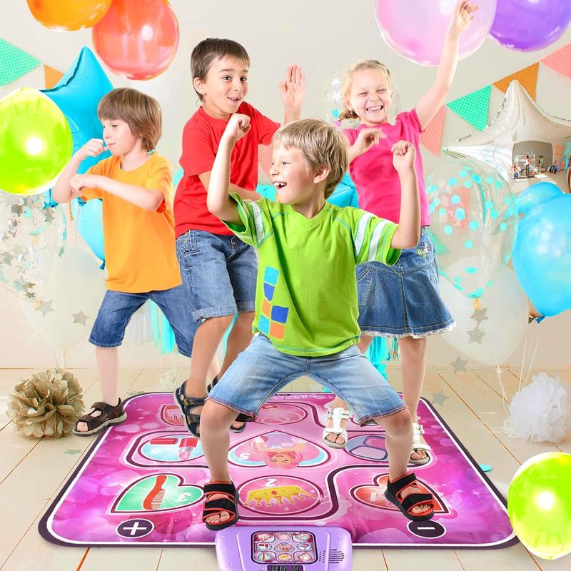 Christmas gift for kids Dance Mat Music Toys: LED Lights, 6 Game Modes, 5 Challenge Levels - Ideal Gifts for Girls