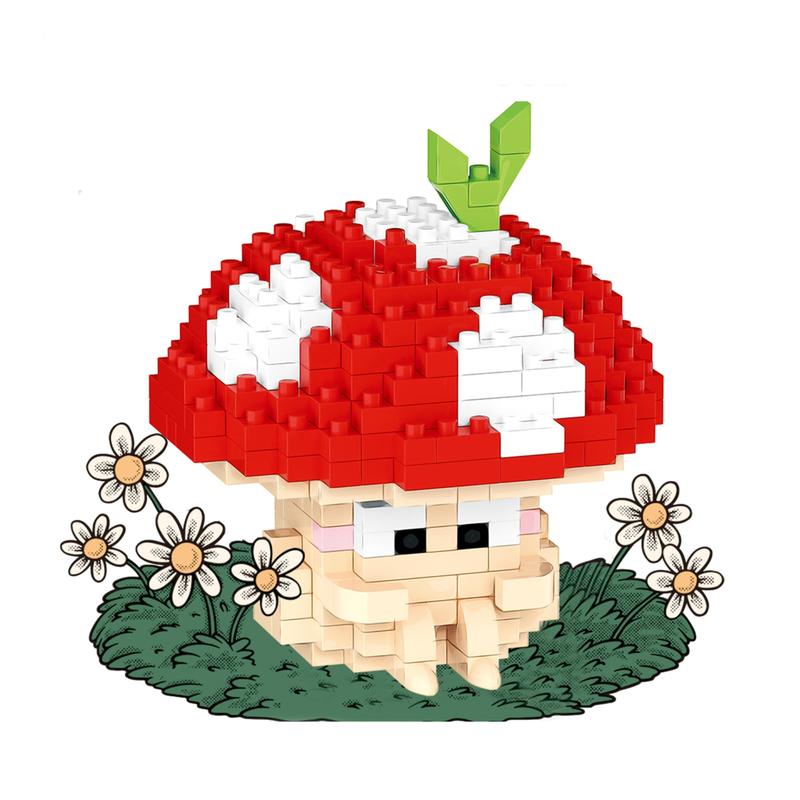 New Building Block Small Mushroom Series Table Ornaments Decorate Christmas Halloween Gifts