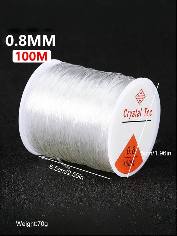 0.6 0.8 1mm 100M Transparent Elastic Cord, Elastic Beading Thread for Necklace & Bracelet & Keychain Making, Clear Thread Stretchy String for Jewelry Making