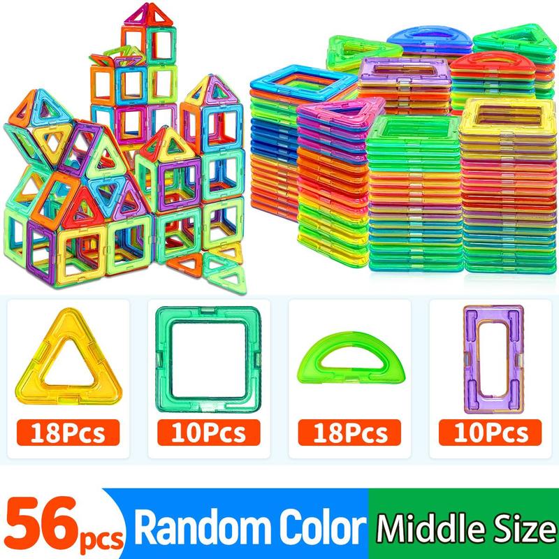 Magnetic Building Blocks Set, 32pcs 56pcs 84pcs set Educational Stem Toys, Birthday Gift Toys for 3+ Year Old Boys and Girls, Christmas Gift