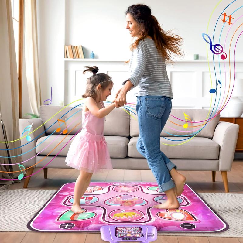 Christmas gift for kids Dance Mat Music Toys: LED Lights, 6 Game Modes, 5 Challenge Levels - Ideal Gifts for Girls