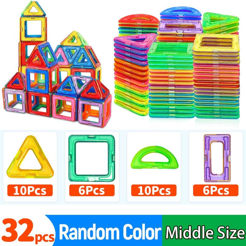 Magnetic Building Blocks Set, 32pcs 56pcs 84pcs set Educational Stem Toys, Birthday Gift Toys for 3+ Year Old Boys and Girls, Christmas Gift