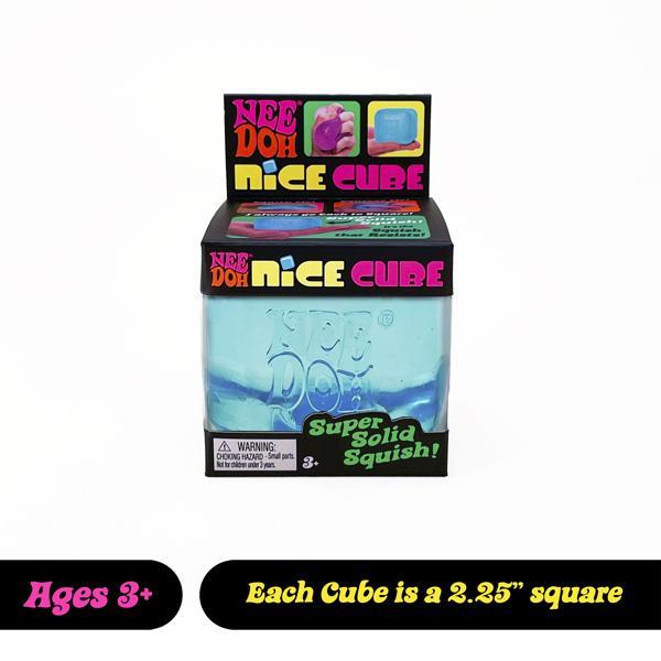 Schylling NeeDoh Nice Cube - Best-Selling Sensory Toy with a Super Solid Squish - Always Returns to its Square Shape - One Random Color