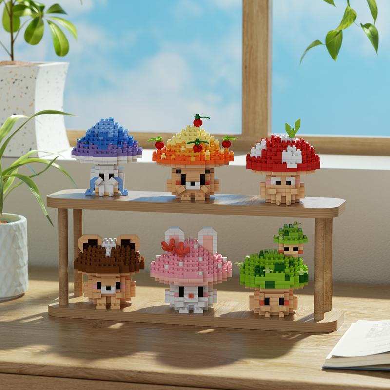 New Building Block Small Mushroom Series Table Ornaments Decorate Christmas Halloween Gifts