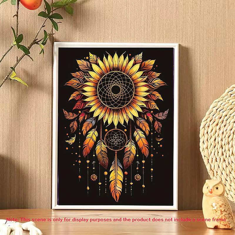 Sunflower Pattern DIY Diamond Arts Colorful Painting Kit without Frame, DIY 5D Diamond Arts Colorful Painting for Bedroom Wall Decor