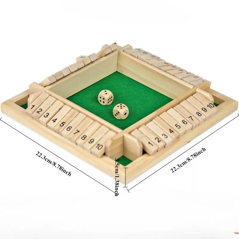 Wooden Number Flip Game Board, 1 Set Interactive Family Game, Exciting Dice Game for All Ages, Leisure & Outdoor Recreation Equipment