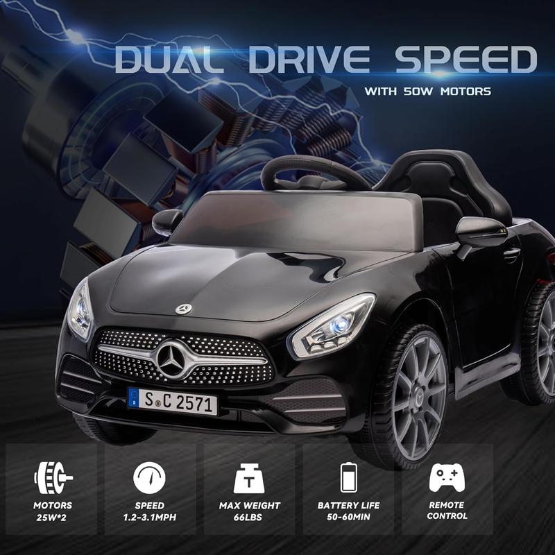 Licensed Mercedes-Benz CLS 350 12V Electric Ride-On Car for Kids with Parental Control, Bluetooth, LED Lights, and Four-Wheel Suspension, for Kids Aged 2 to 4 Years.