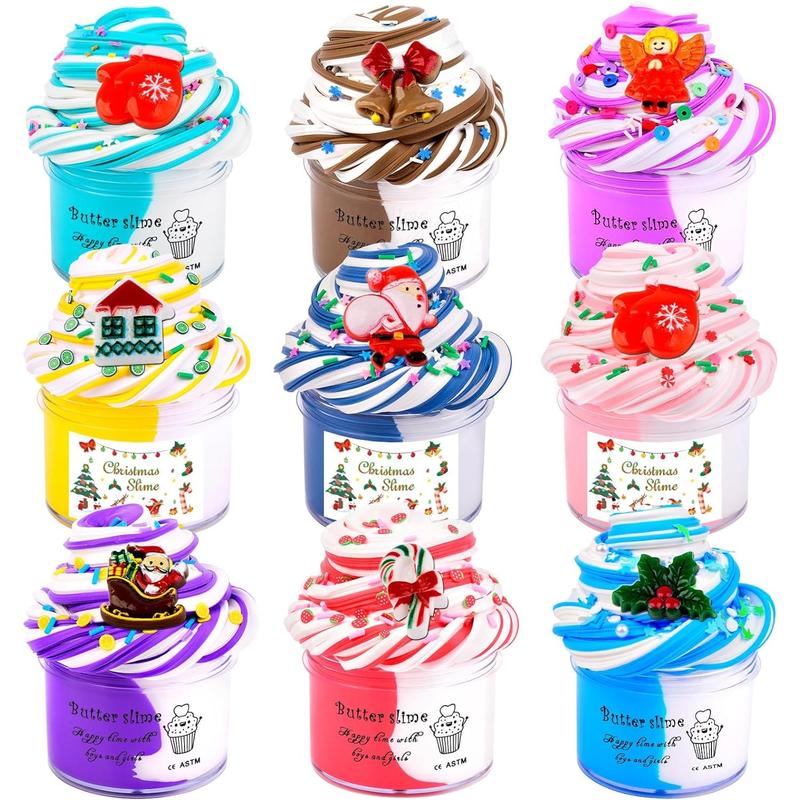 15 Pack Dual Color Butter Slime Kit,Soft&Non-Sticky,Birthday Gifts for Girls and Boys,Awesome Party Favors or Christmas Stocking Fillers