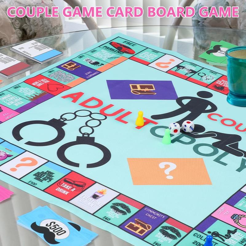 Adultopoly Board Game, Couple Adultopoly Board Game, Date Night Board for Adults,Couple Game Card Board Game Props, Board Game Relationship Card