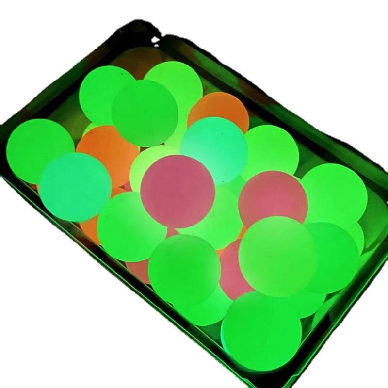 1 ball luminous sticky sucker ball high elastic rubber ball multicolor decompression toy