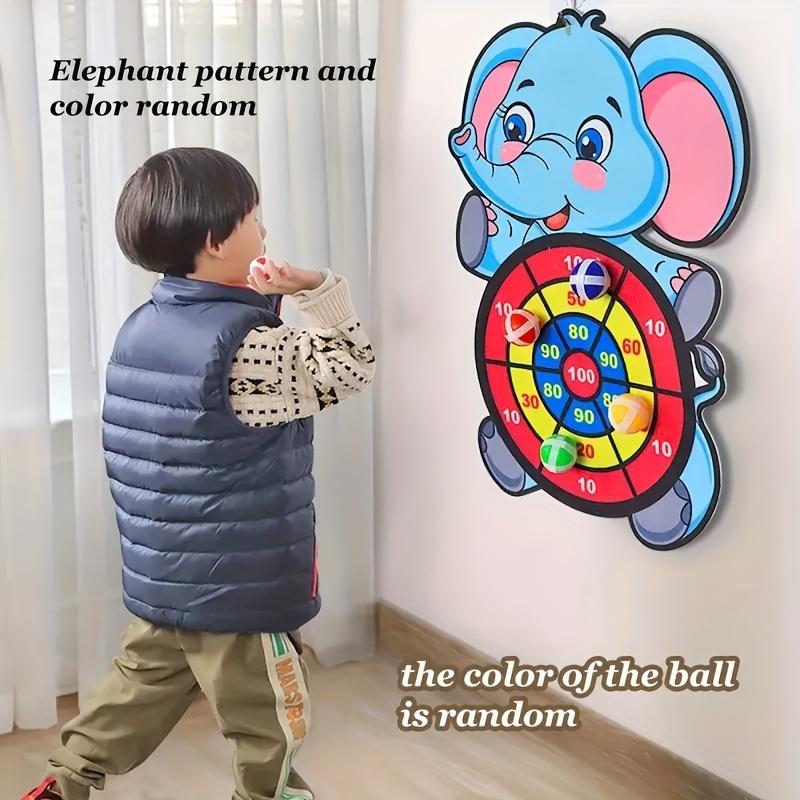 Children's Elephant Sticky Ball Board, Cartoon Pattern Ball Toy, Parent-Child Interactive Throwing Target Ball Toy, Indoor And Outdoor Safe Classic Board Game For Kids