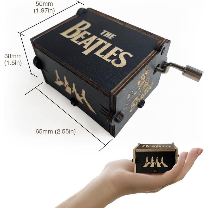 The Beatles Gifts - Let It Be Classic Handcrank Carved Wooden Music Box,Gifts for The Beatles Fans Friends Family Mother's Day Father's Day Christmas Anniversary (01)