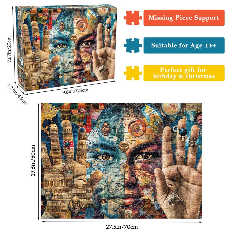 HUADADA 1000 piece adult puzzle, cultural and artistic collage, suitable for home decoration, holiday gifts, family games, grandparents storm