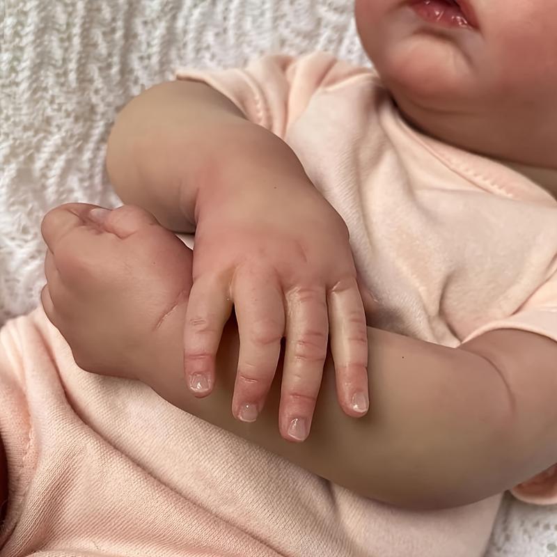 48cm Realistic Reborn Doll with 3D Painting Skin and Visible Veins, Alive 19 Inches Soft Silicone Newborn Baby Birthday Toys Christmas Gifts for Children