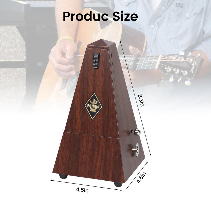 Antique Mechanical Metronome Tower Type Metronome Traditional Metronome for Piano Guitar Drums Violin Teak Color